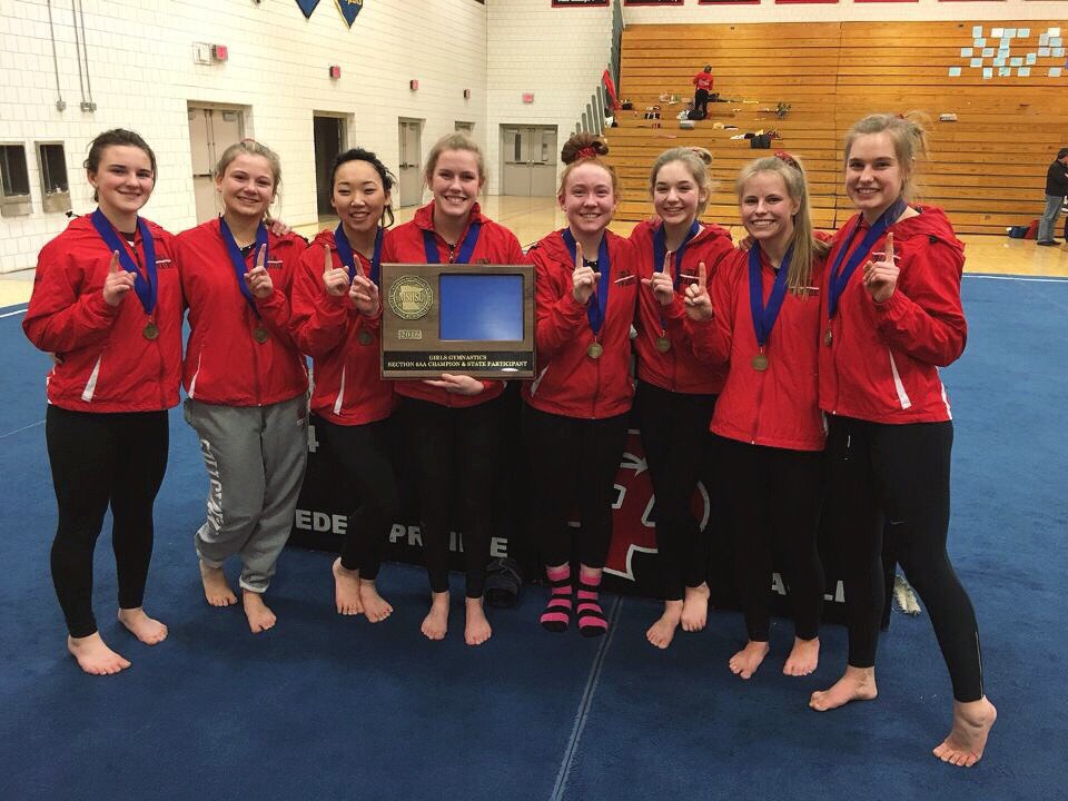 EPHSGYM's tweet photo. So proud of our section title!!! Come watch us at State this Friday @ 6pm in the U of M Sports Pavillion🎉🎉 https://t.co/LCogfUVu5x