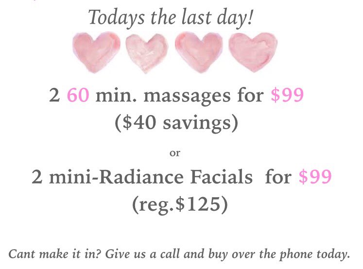 TrublissSpa's tweet photo. Extending for one more day!! Don't forget about yourself and loved ones! #Trubliss #spalife #justspa #syracuse #cny https://t.co/fsK4eMKLd6