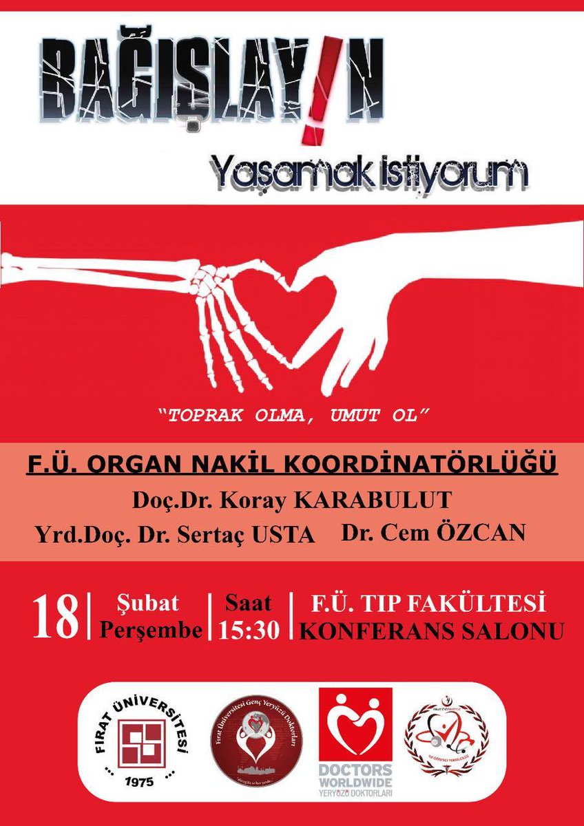 Organ Nakil Birimindeki hocalarımızın anlatımıyla gerçekleştireceğimiz konferansımıza hepinizi bekliyoruz :)