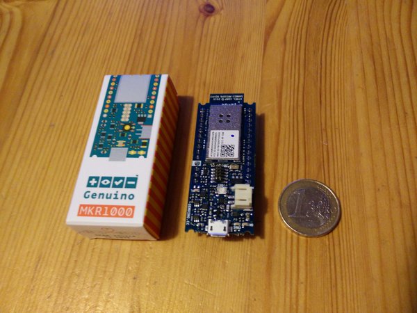 mariemat's tweet image. Received my #genuino #mkr1000 today. Really impressed by its tiny size. #hacksterio #arduino