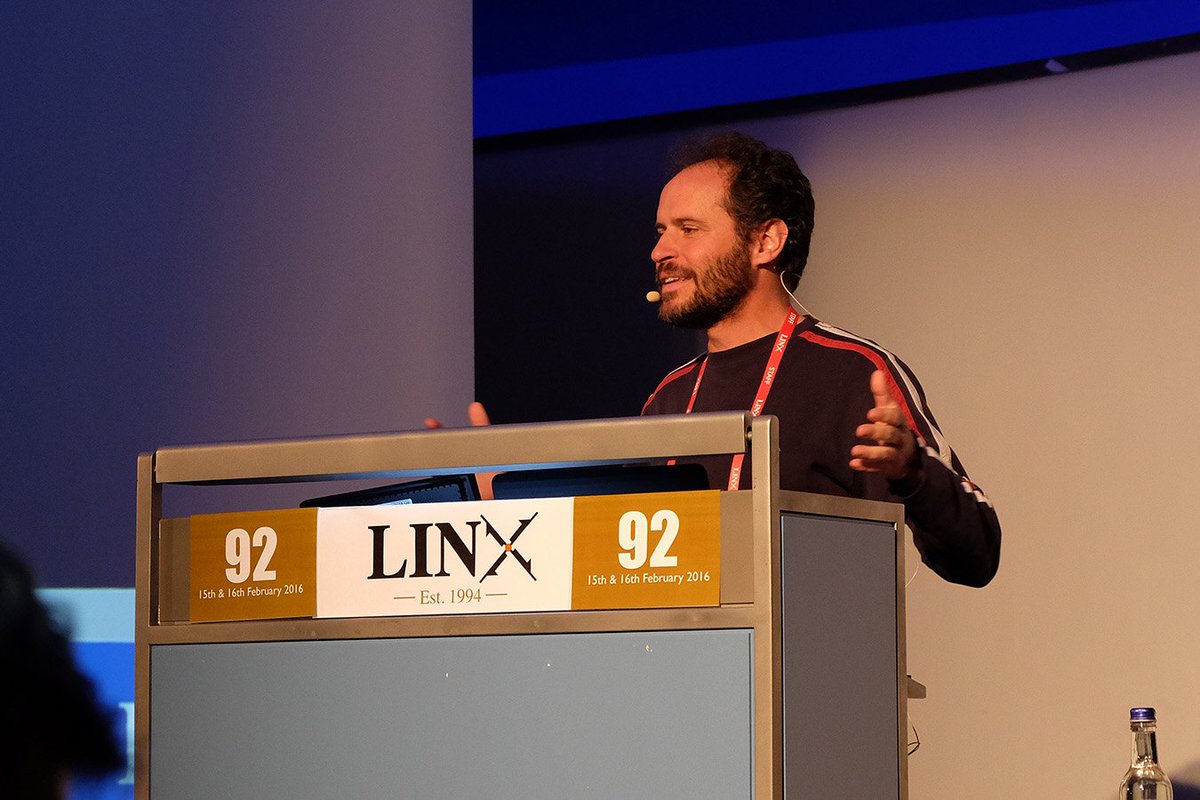 LINX_Network's tweet photo. #LINX92: Flemming Heino is presenting plans for the upgrade of LINX architecture https://t.co/COdFE67fi1