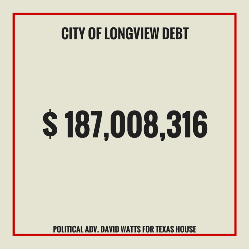 WattsforTexas's tweet photo. My opponent's legacy as mayor for 10 years: Staggering debt. $144M of bonds + $42M interest = $187M total. #txlege https://t.co/Uy25cRbP7x