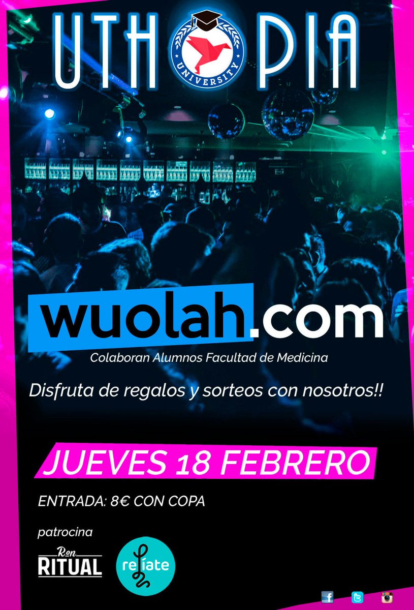 SevilladeParty's tweet photo. JUEVES fiesta universitaria en Uthopia, Antique y Bandalai

VIERNES Rebel Bingo 

Entradas al 657286174 https://t.co/ZLOonp9bGu