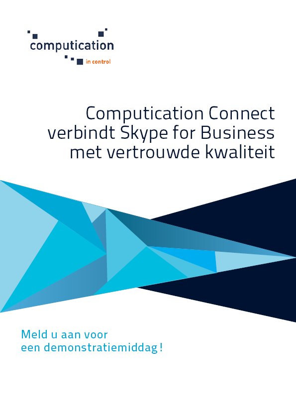MvdSchaaf's tweet photo. Hosted #VoIP en #Skype for Business? Unieke dienst #Computication Connect. https://t.co/kA0DVr68yg https://t.co/ZrcFrRyiEZ