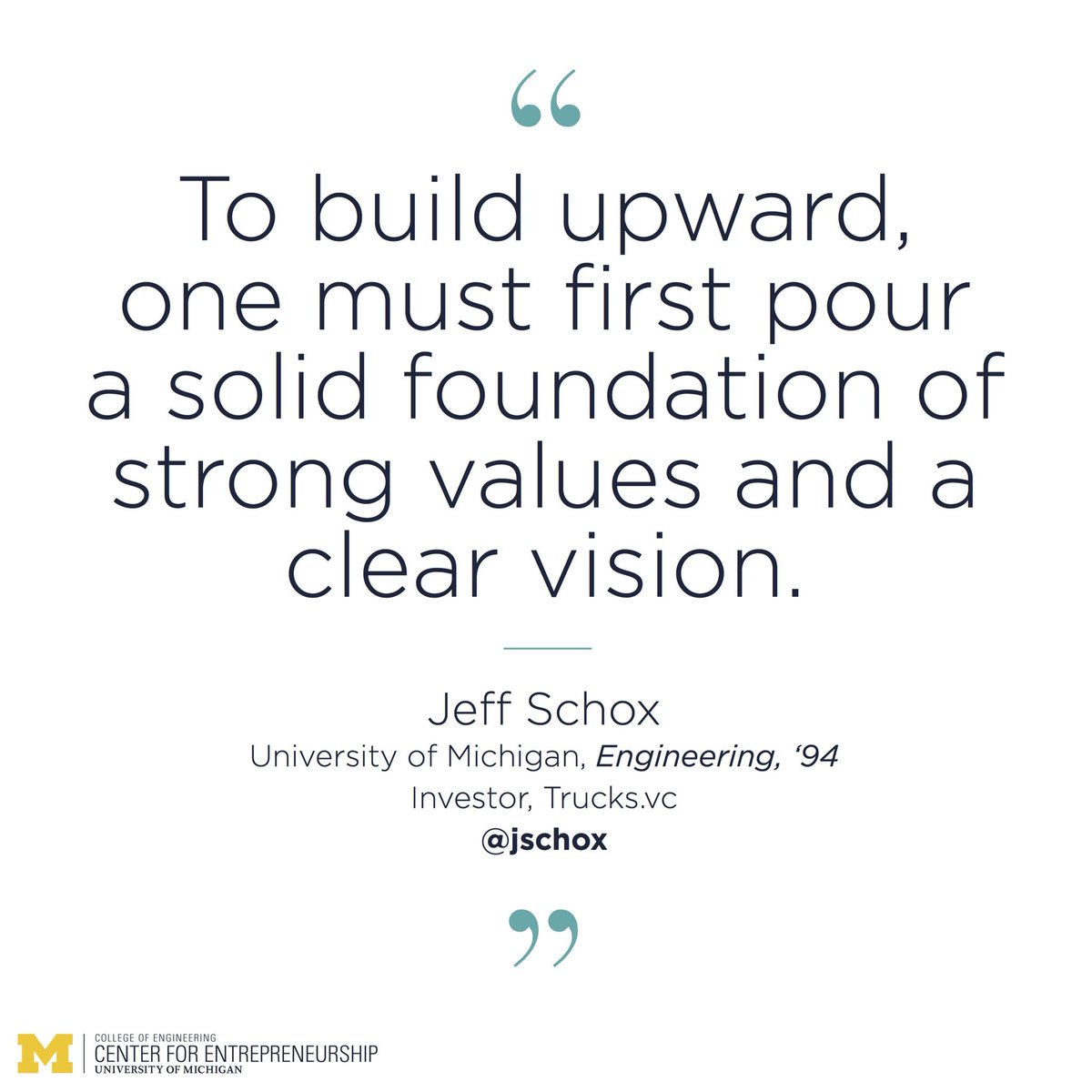UMCFE's tweet photo. We asked #cfewust Bay Area #UMAlumni to share entrepreneurial advice & 1st up: #umcfe board member @jschox! #vision https://t.co/SNOfsOtLHf