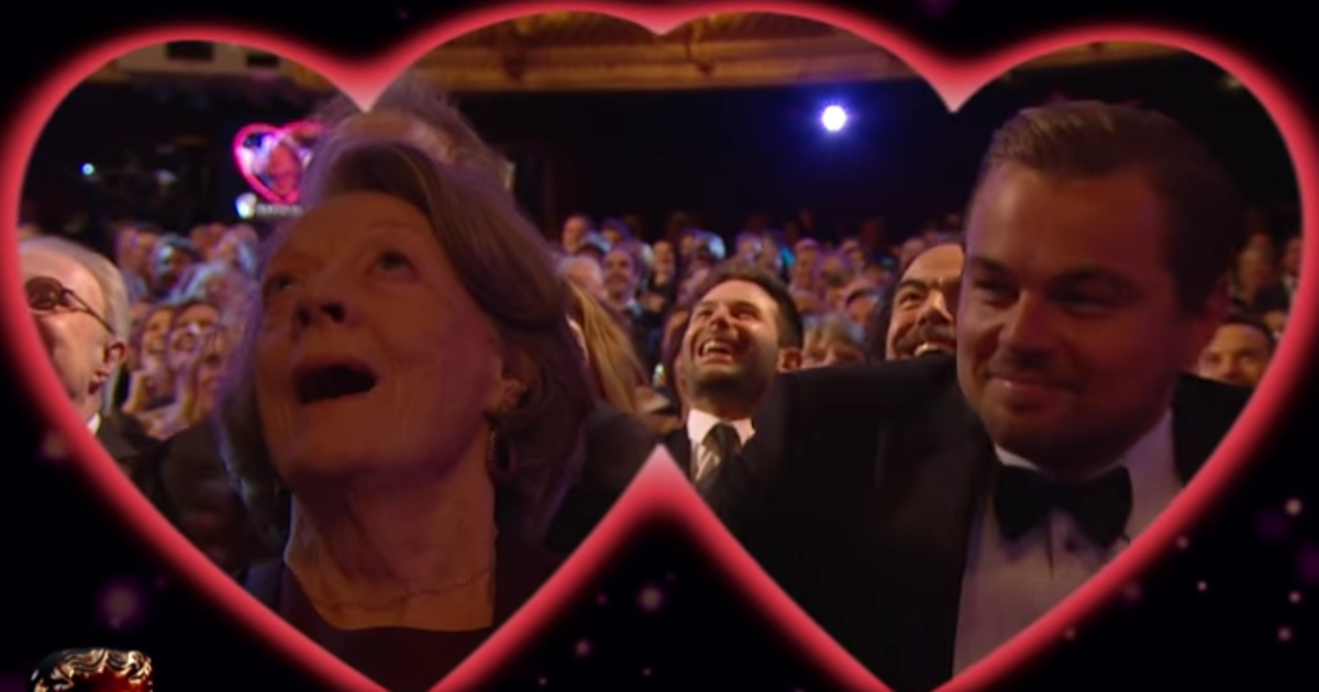 Leonardo DiCaprio And Maggie Smith Get Caught On The Kiss Cam - Who is the lucky one? huff.to/1Ss85L1