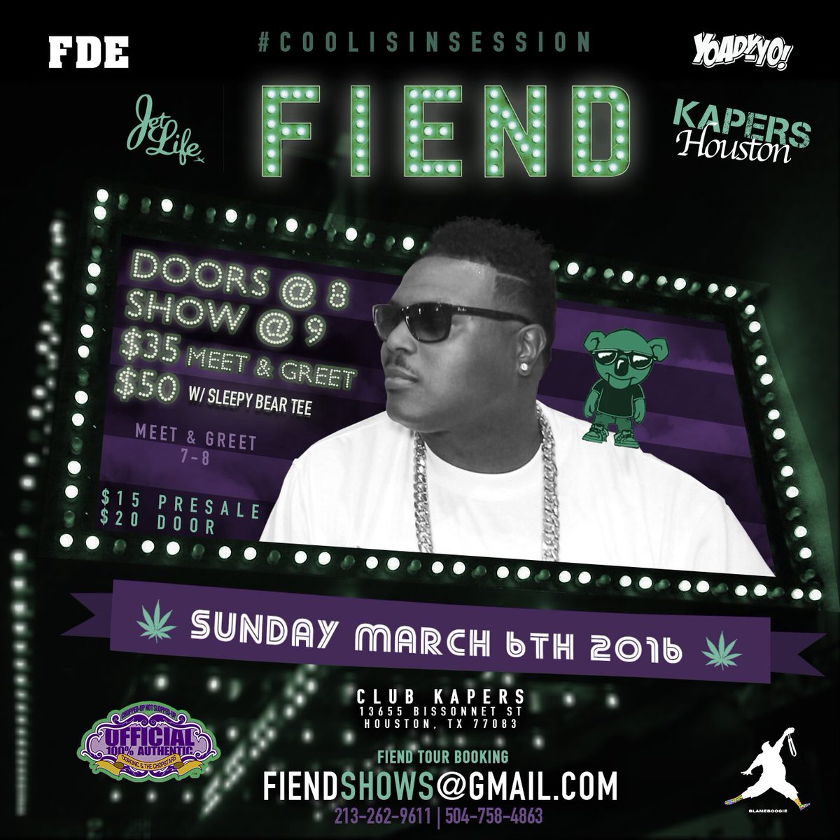 FIEND4DAMONEY's tweet photo. S/O to #Quicksmith he will be opening up at my #houston show #March6th https://t.co/cBXxu2Oah8 https://t.co/ih258TUolP