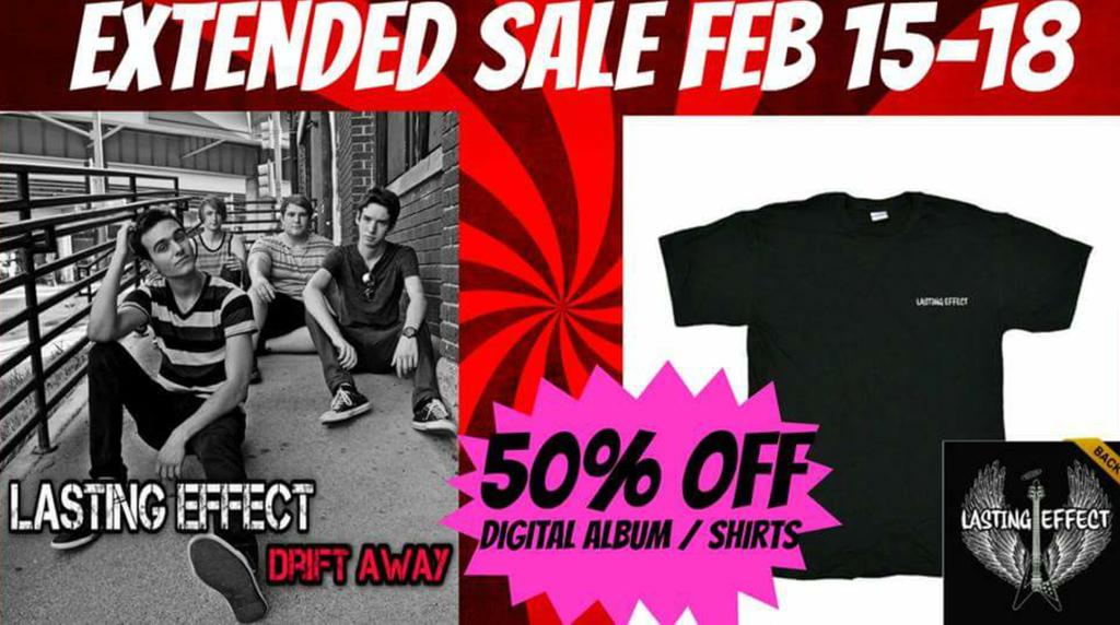 lastingeffect94's tweet photo. You still have time to get 50% off on the digital album and t-shirts! Get yours today at https://t.co/yuF2sZ3FaN https://t.co/LmkjQaJ2JI