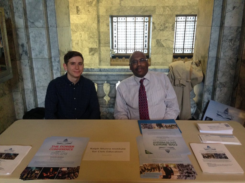 WACampusCompact's tweet photo. Excited to be tabling at #waleg for civic education day w/ @WWU Munro Institute! #CivicsWA https://t.co/HtV5khlpyW