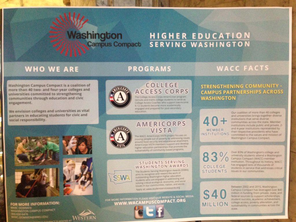 WACampusCompact's tweet photo. Excited to be tabling at #waleg for civic education day w/ @WWU Munro Institute! #CivicsWA https://t.co/HtV5khlpyW