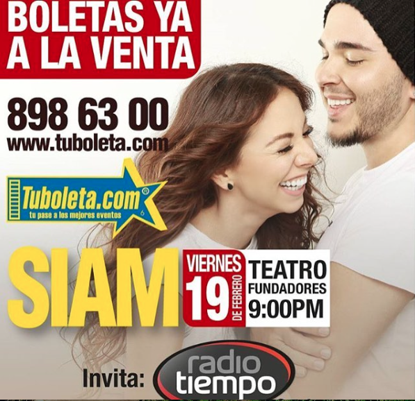 ColomboRecords's tweet image. Te invitamos este 19 de febrero a ver en vivo a @GrupoSiam en Manizales!. Nos vemos en el Teatro Fundadores!