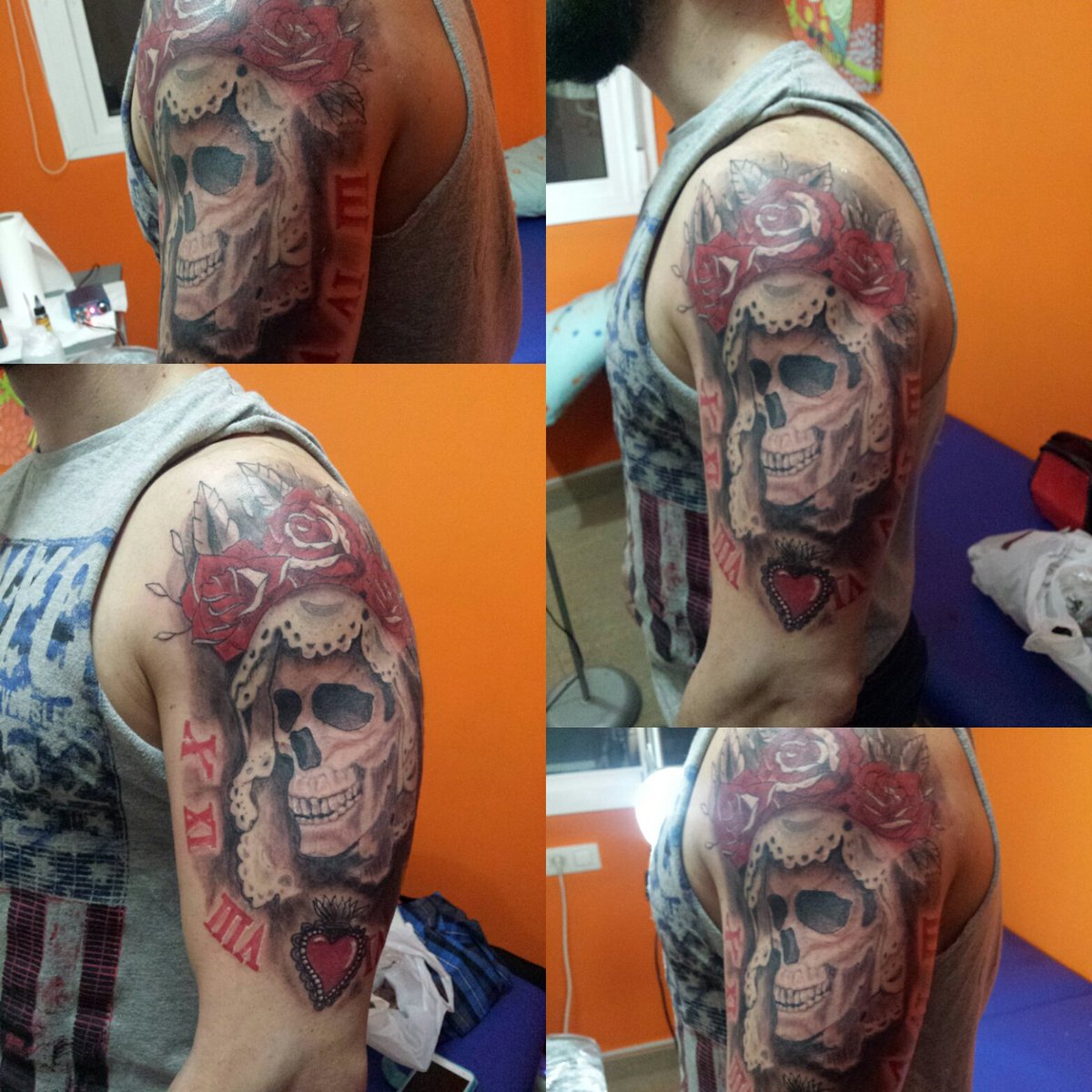 JR_TATTOO's tweet photo. Santa muerte finished! https://t.co/jkOpWrGPU1