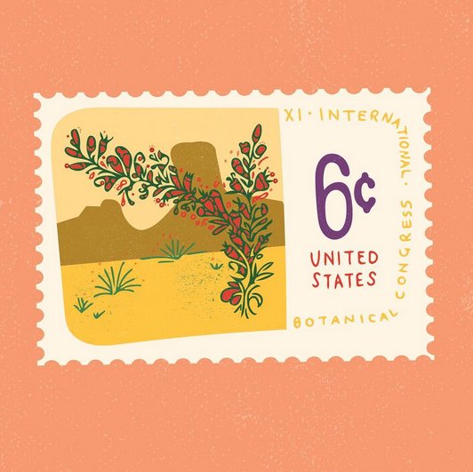 Sweetest illustrated stamp by @jpacecreative. #sendmoremail #vintagestamps