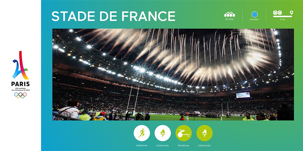 #Paris2024 présentera mercredi son projet et notamment tous les sites de compétition retenus comme <a href="/StadeFrance/">Stade de France</a> !