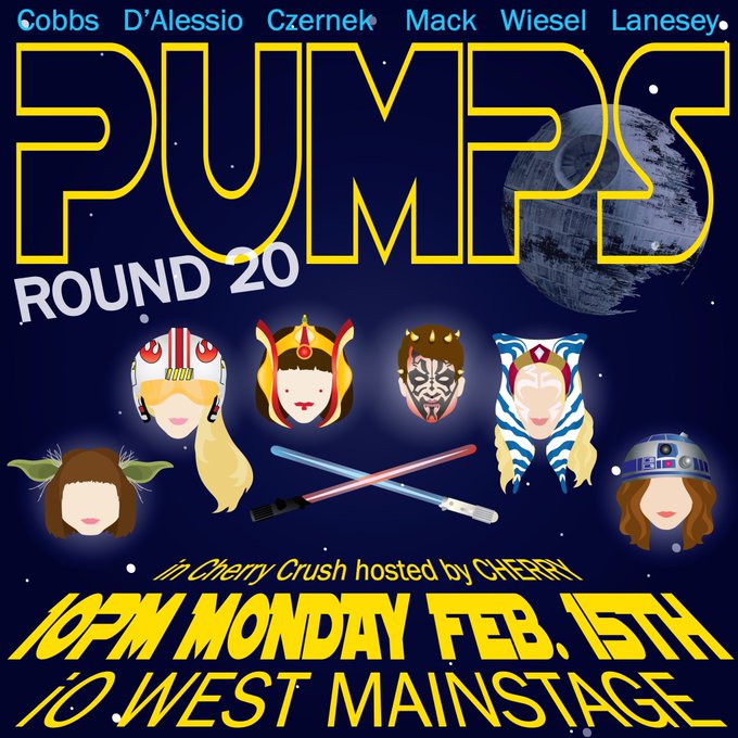 Holy Obi-Wan Kenobi, it's Monday already?! PUMPS on the main stage @iowest, 10pm! Tickets are only $5<a href="/tag/iloveimprov"class="tags"><span>#iloveimprov</span></a>