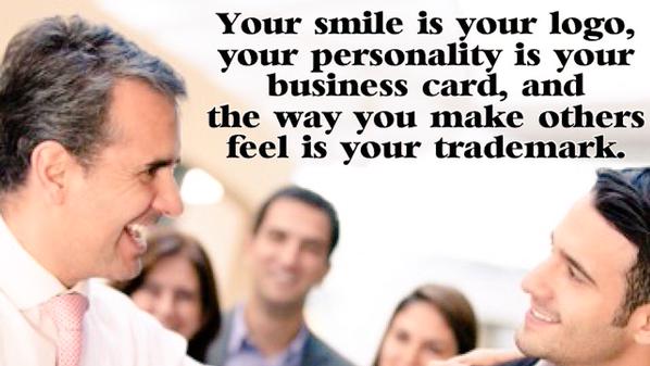 TheZigZiglar's tweet photo. Your smile is your logo, your personality is your business card, and the way you make others feel is your trade... https://t.co/7lKVc90M9b