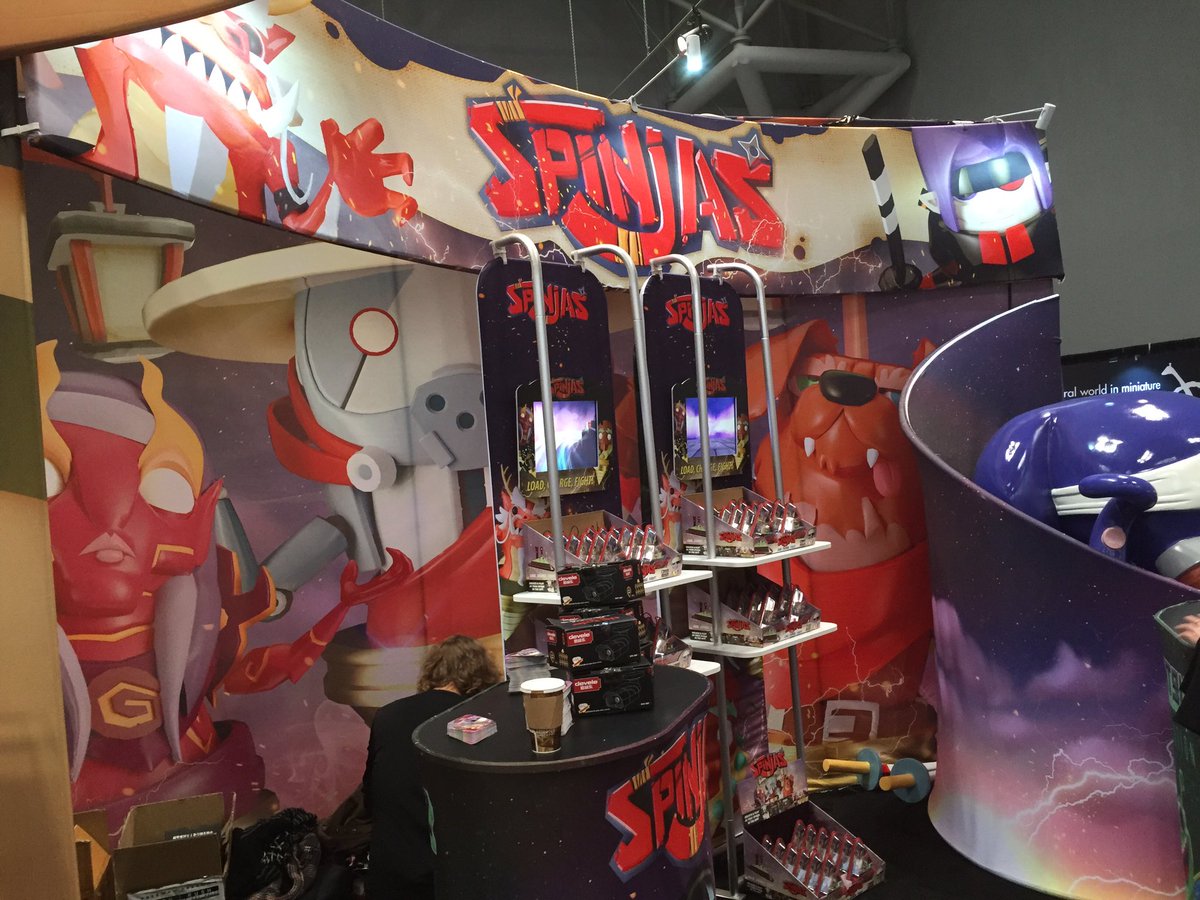 scottulliman's tweet photo. Been a crazy few days at the NYC #toyfair but we finally were able to demo our new app and toy #Spinjas #gamedev https://t.co/oGNavWBz6j