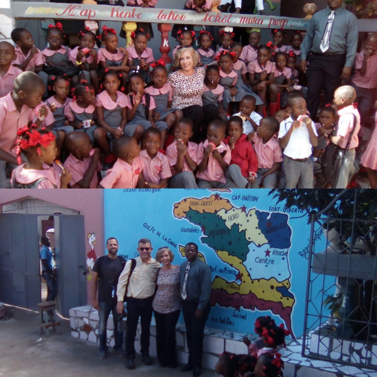 PaceSpartans's tweet photo. Our Principal Ana Garcia & Andres Novela continue their mission trip to Haiti! #PaceService #PaceLoves #PaceSpartans https://t.co/MjWl8br41G