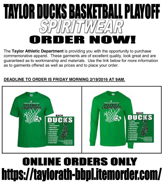 duck_basketball's tweet photo. District Champs Shirts available for order online! 
SS $15, LS $20. 
@6_ducks @taylorducks 

https://t.co/sz9WcgzVMN https://t.co/pEY7Q01Mbx