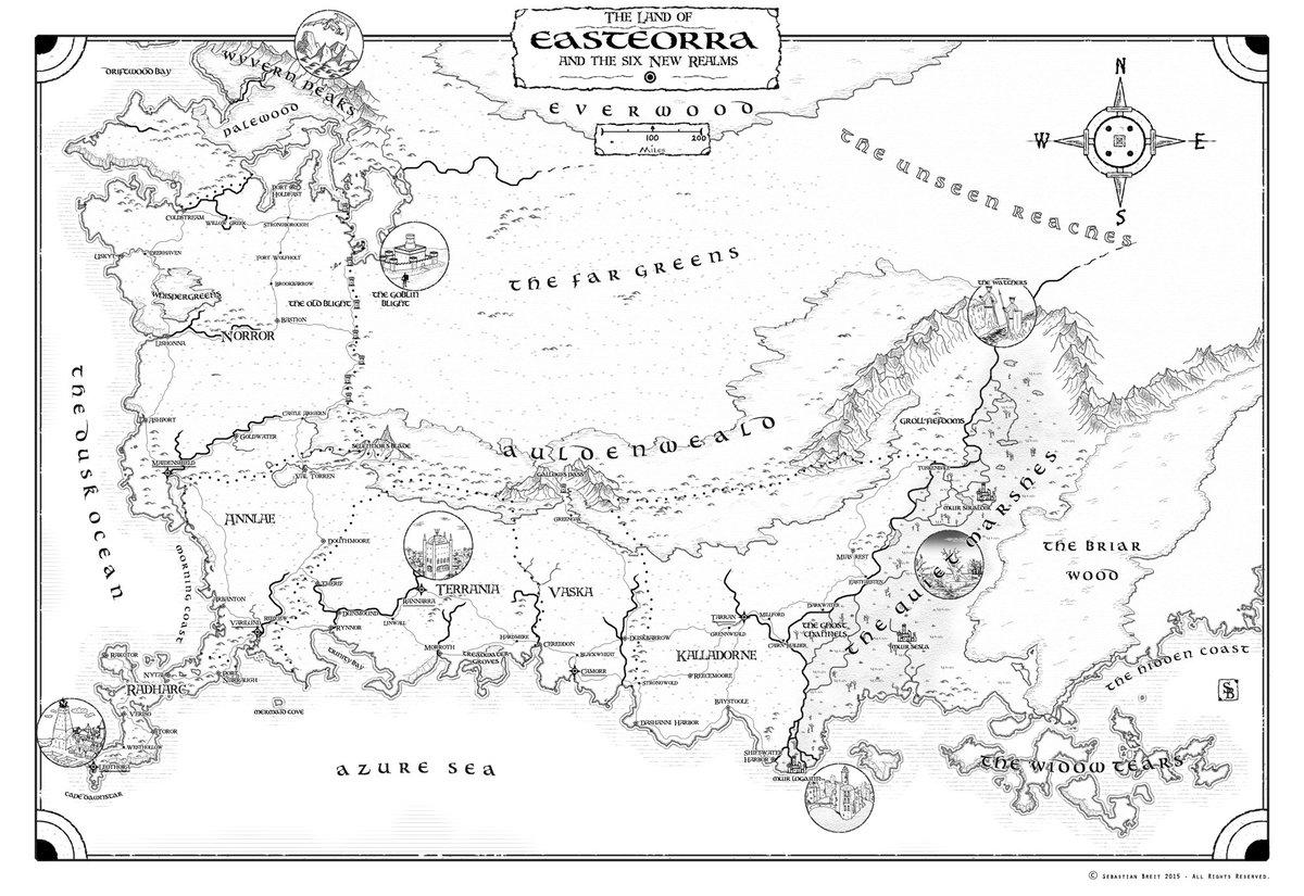 SPBreit's tweet image. The first black &amp;amp; white map I ever did.  #commission #commissions #fantasy #maps #freelance #forhire