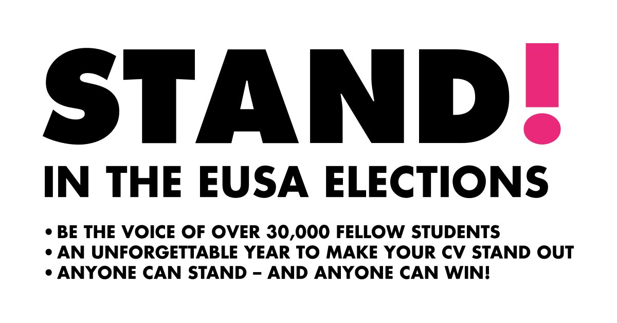 EdUniStudents's tweet image. Nominations for EUSA elections are open NOW! #Stand2016 #elections ow.ly/Yfd4x