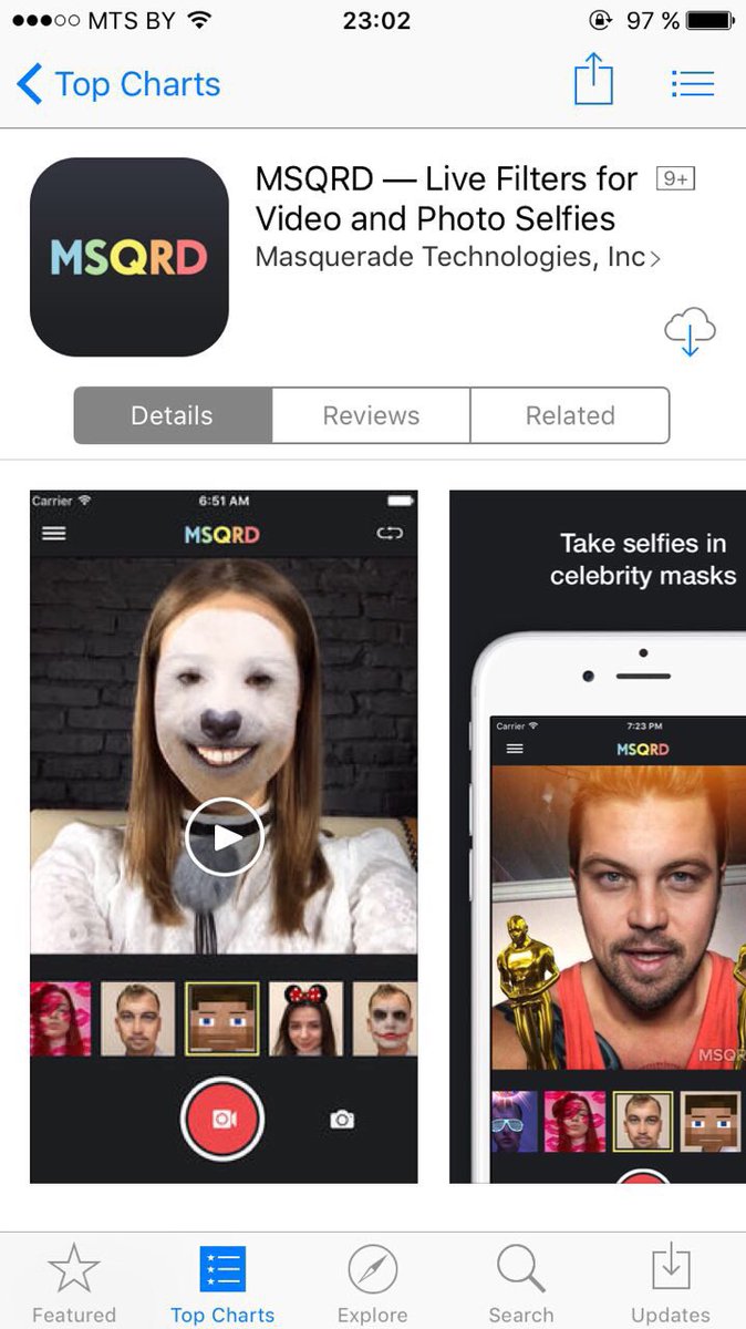 New masks available in <a href="/msqrdme/">MSQRD</a> app - update now! #MSQRD
appsto.re/us/qQMF_.i