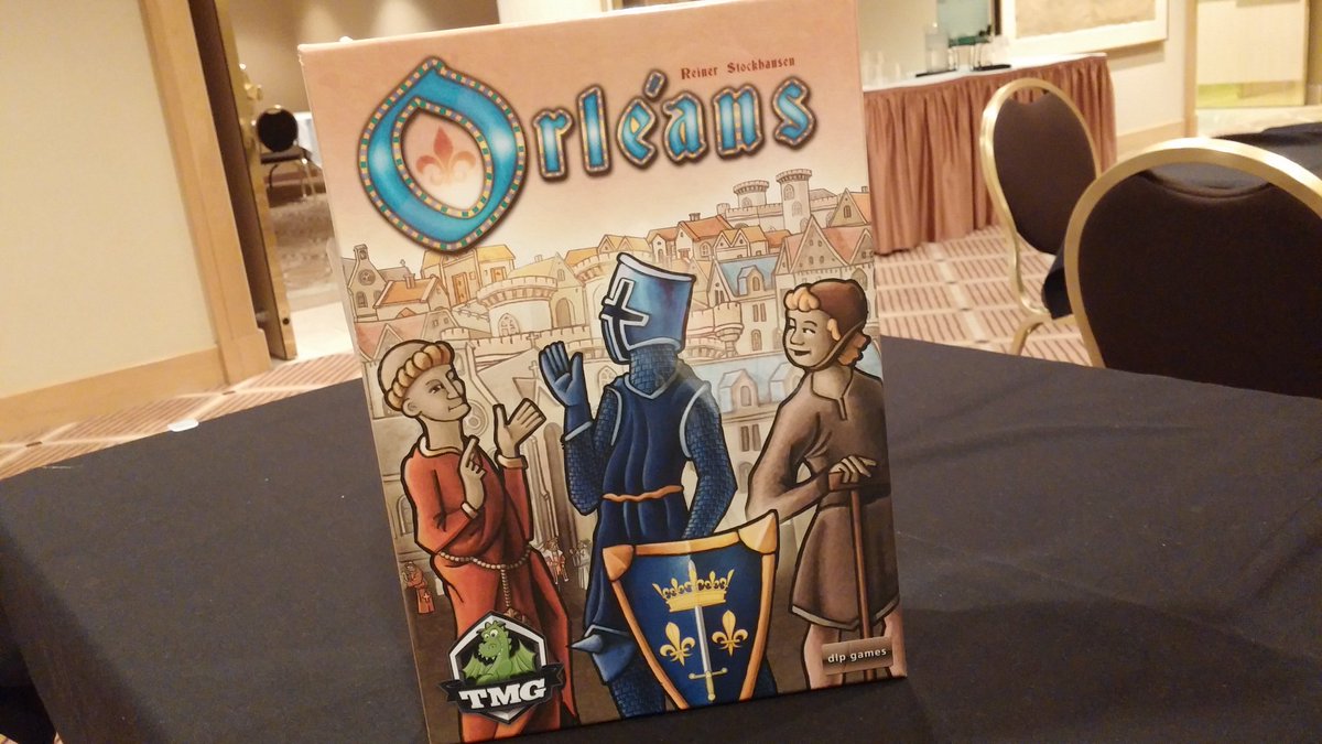 MeepleLady's tweet photo. Woohoo! Used my #OrcCon2016 winnings to buy Orleans! Thanks @Strategicon! https://t.co/WRt5aWTG3J