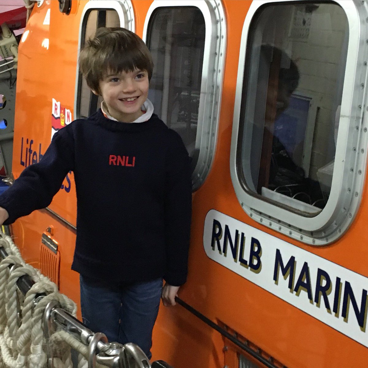 Here I am in board the boat at <a href="/BridlingtonRNLI/">Bridlington RNLI</a> she's called Marine Engineer she's 25 years old! #RNLI