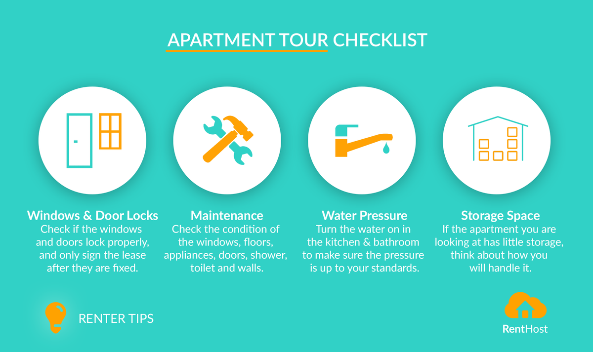 RentHost's tweet photo. Apartment Tour Checklist: Four Things to Consider During A Property Showing #RenterTips #Checklist #RentHost https://t.co/osrRV7KRus