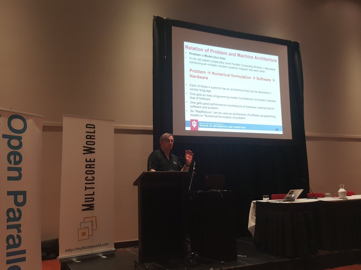 MulticoreWorld's tweet image. &quot;Bigdata HPC Convergence&quot; Geoffrey C. Fox #multicoreworld keynote #bigdata #HPC HW SW convergence
