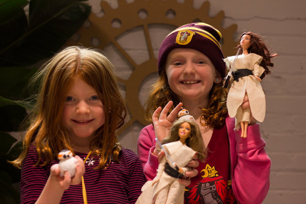 STEAM_Labs's tweet photo. This just in: #Rey dolls, #BB8s & smiles are way up! Thanks all for making the #ReyDoll #Hackathon event a success! https://t.co/xSSmU7NABL