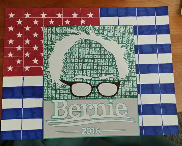 MimiMagyar's tweet photo. .@BernieSanders #VT artist OCDzines Etsy working on her latest piece at Hotel Vermont https://t.co/f2A6lEVpUr