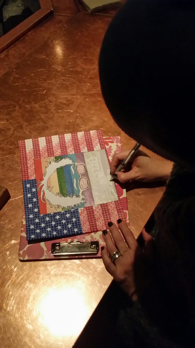 MimiMagyar's tweet photo. @BernieSanders #VT artist @OCDzines working on her latest piece... https://t.co/j3Gcs5bSHj https://t.co/UaJL2rJozF
