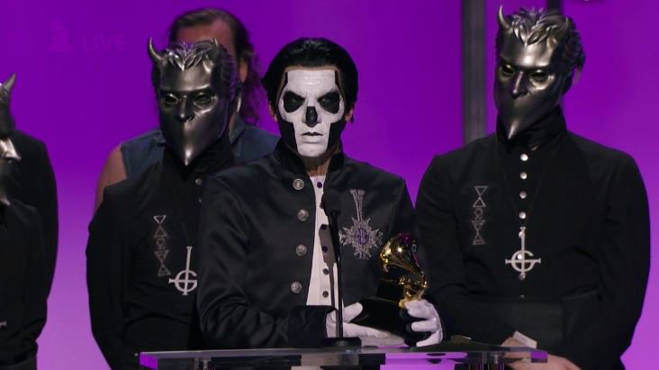 Recording Academy / GRAMMYs (@recordingacad) on Twitter photo .<a href="/thebandGHOST/">Papa V Perpetua</a> accept the #GRAMMY for Best Metal Performance #GRAMMYLive #GRAMMYs bit.ly/1KlSYAh .<a href="/thebandGHOST/">Papa V Perpetua</a> accept the #GRAMMY for Best Metal Performance #GRAMMYLive #GRAMMYs bit.ly/1KlSYAh