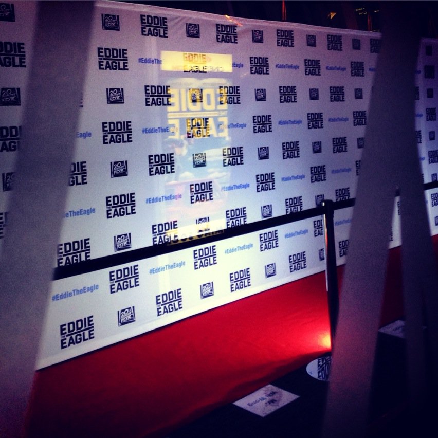 Pre screening of Eddie The Eagle OMG Hugh Jackman is going to be here thank you @20thcenturyfoxc @20thcenturyfox