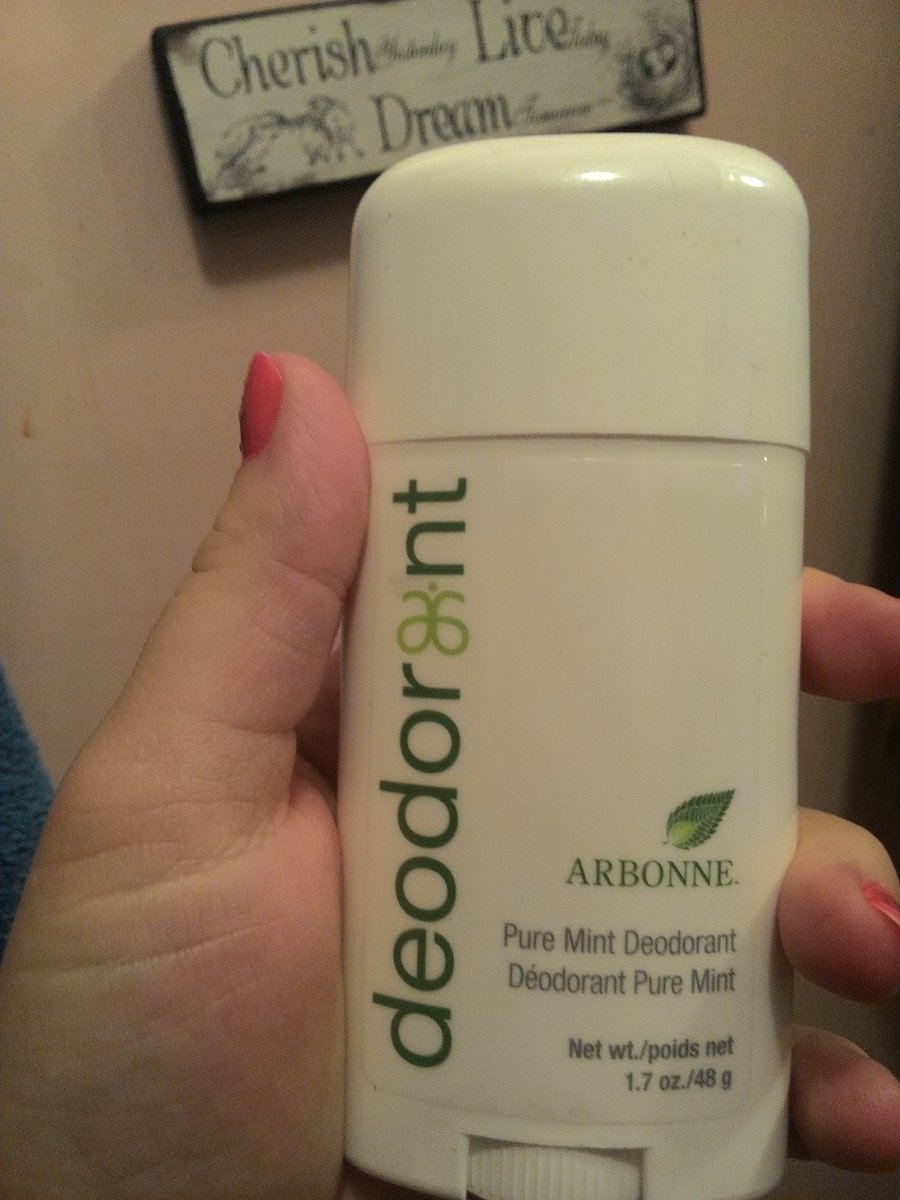 QueenLizard2774's tweet image. Finally got my deodorant I re-ordered last week. Can't live without it!! #Arbonne #PureSafeBeneficial #puremint