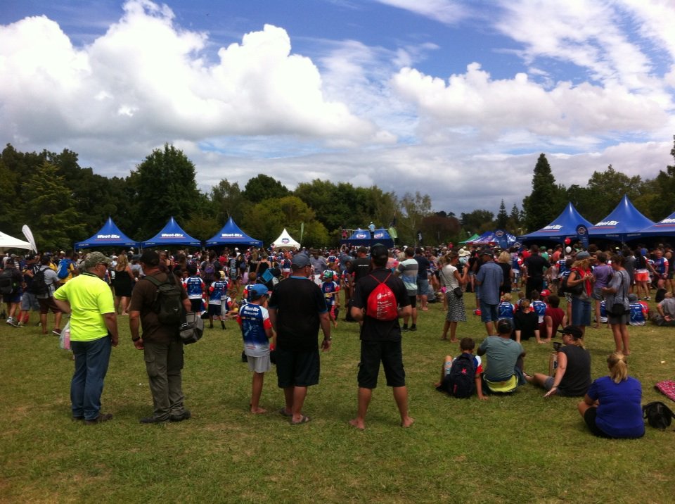 SportGisborne's tweet photo. Huge turnout for today's Weetbix Tryathlon in Gizzy today. Ka pai everyone. https://t.co/q2sfUA2l4b
