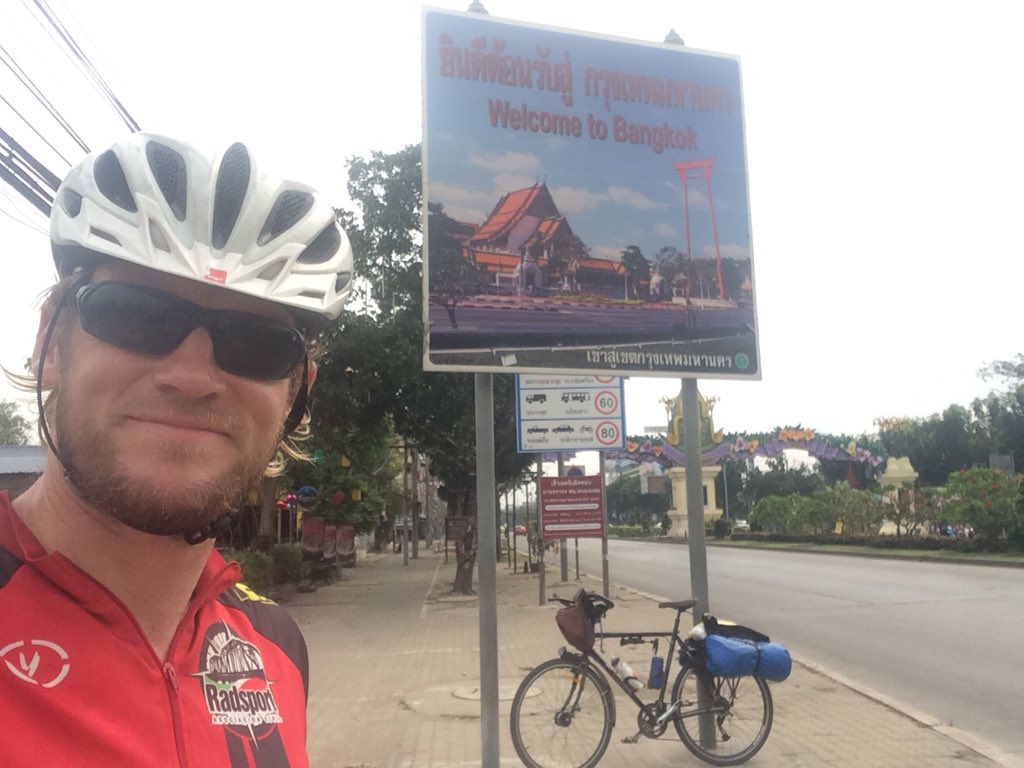 SuttonEd's tweet image. Singapore to Bangkok done! Getting into Bangkok is crazy! #cyclingtheworld #wateraid