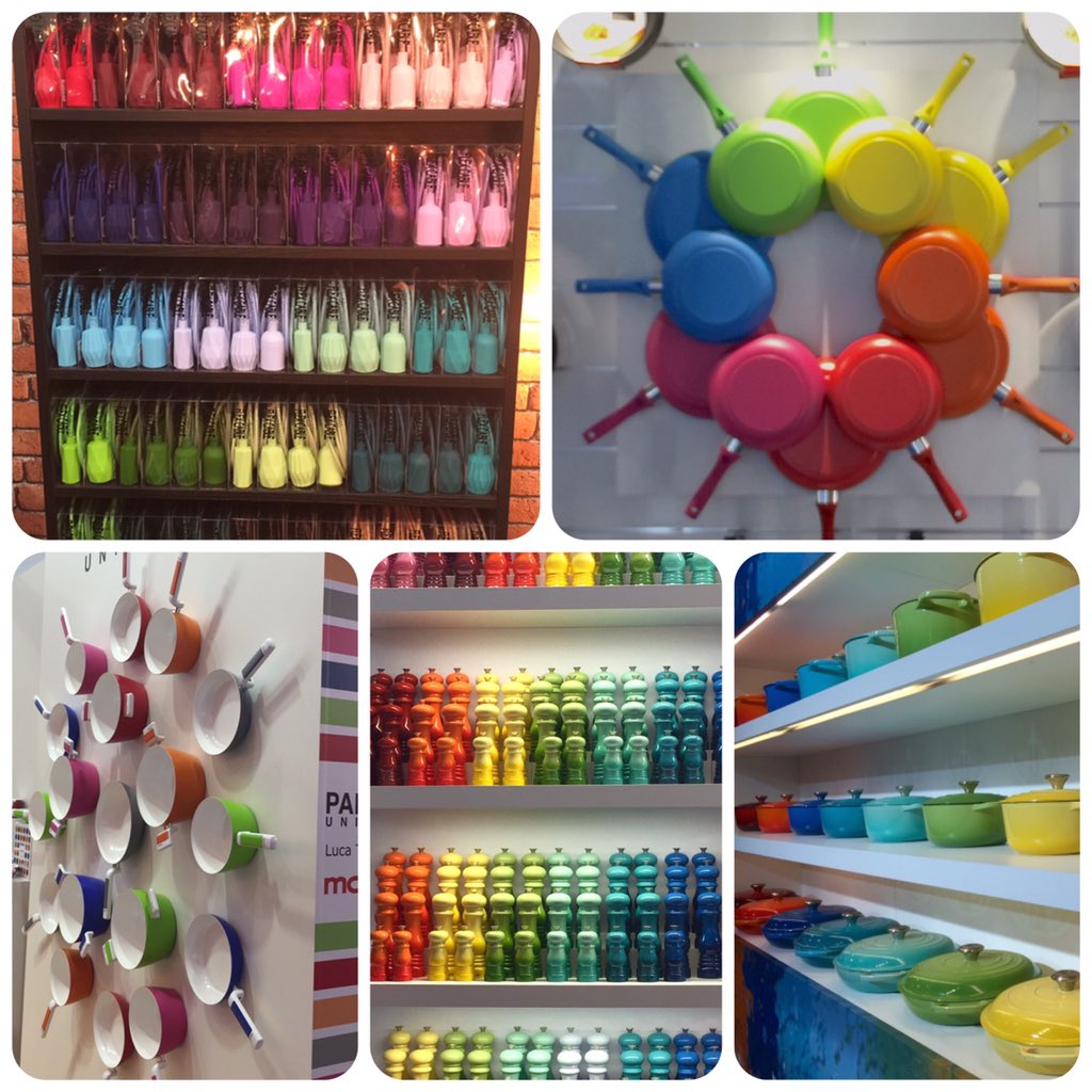 CozyStylishChic's tweet photo. The predominant color palette seen at @ambiente ranged the entire spectrum #rainbow #ambiente2016 #designhounds https://t.co/bsUX5e1ntM