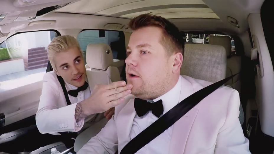 THR's tweet photo. #GRAMMYs: @JustinBieber joins @JKCorden for red carpet 'Carpool Karaoke' https://t.co/iFTF1EoECg https://t.co/4tePaapMKl