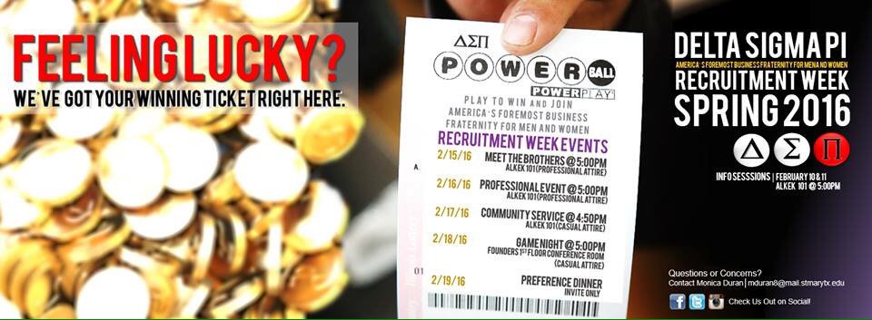 Don't forget to join us this week in Alkek! #areyoufeelinglucky #dsp #spring16