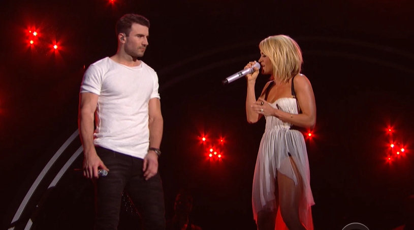 people's tweet image. WE HAVE SO MANY FEELINGS. @carrieunderwood @SamHuntMusic #GRAMMYs