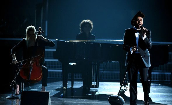 DefPen's tweet photo. Watch @TheWeeknd deliver a 'Can't Feel My Face' &amp; 'In The Night' 2016 #Grammys performance - https://t.co/TEowsPGCvl https://t.co/VJRM03YSTF