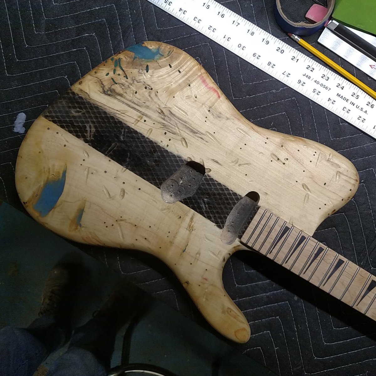 BiggDealPegg's tweet photo. The Chaincaster...stay tuned. #BiggDealCustoms #art #artist #build #builder #wood #woodworking #music #musician https://t.co/GwouEF1cjw