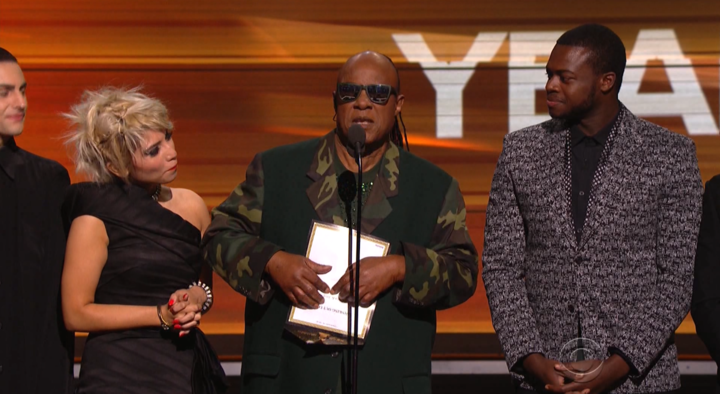 people's tweet photo. "We need to make every single thing accessible to every single person with a disability." —Stevie Wonder #GRAMMYs https://t.co/HHbUuHZsp1