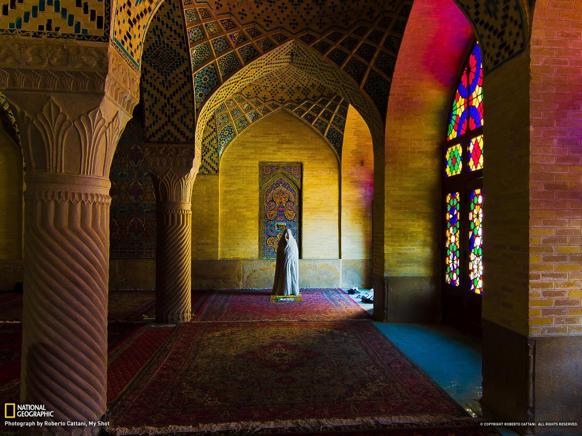 A woman prays at Iran's Vakil Mosque. More colorful photos of life around the globe: on.natgeo.com/1RHQ9e9