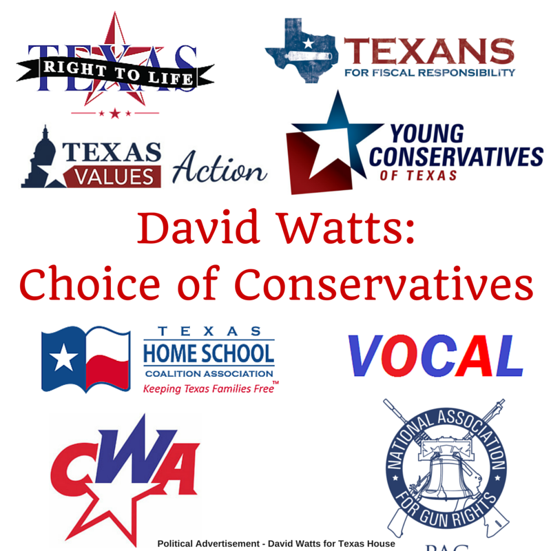 WattsforTexas's tweet photo. Conservatives have examined both candidates. Conservatives choose David Watts for #txlege #hd7 #Conservative https://t.co/9U8F3UpNS0