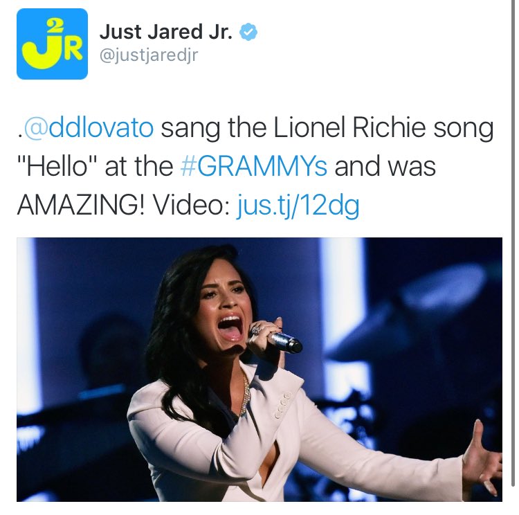demetriaaalove's tweet photo. The general public is loving Demi Lovato's performance of Lionel Richie's song "Hello", they say she stole the show! https://t.co/pCtVlcmfyd