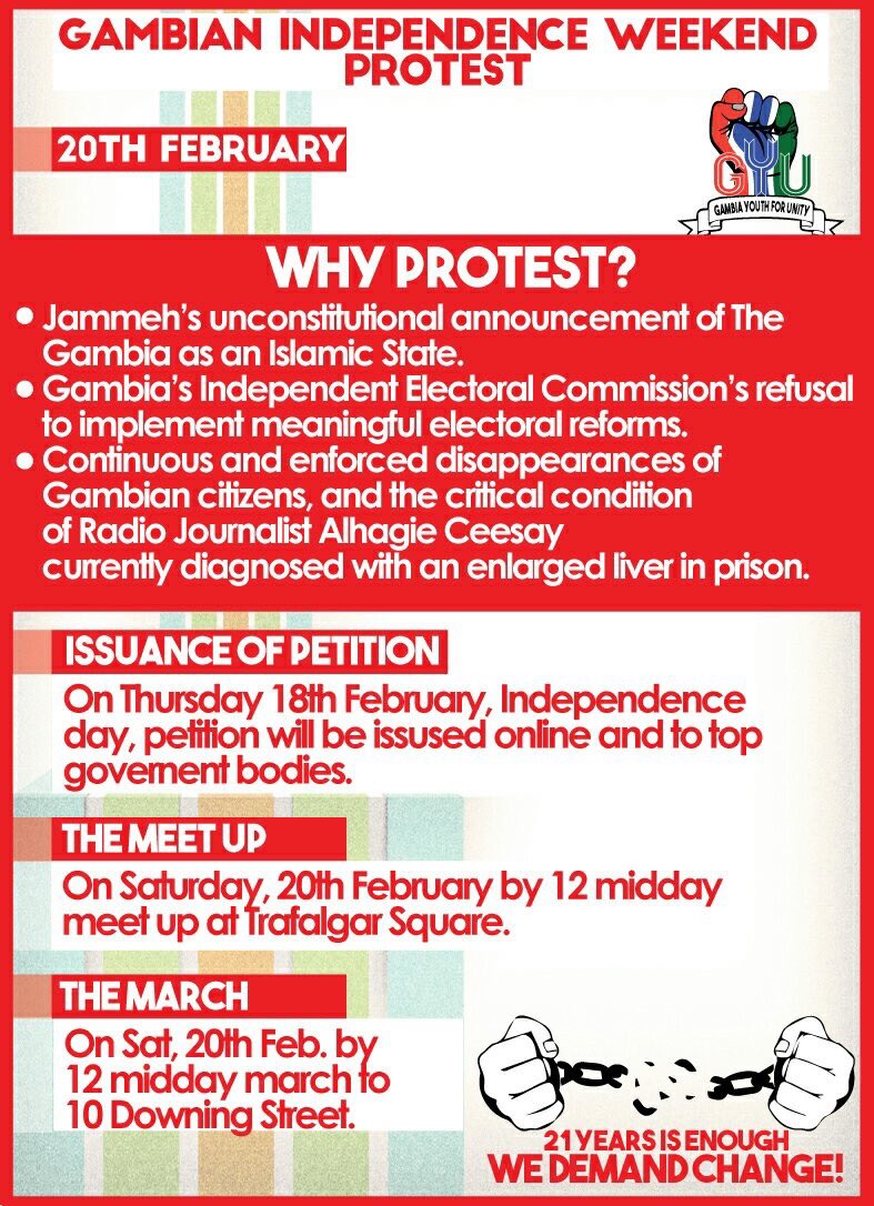 MCNyang's tweet photo. Gambian UK Activist with GYU set to take the streets of London. The folks are demanding for respect of Human rights. https://t.co/GYMTMkt0NJ