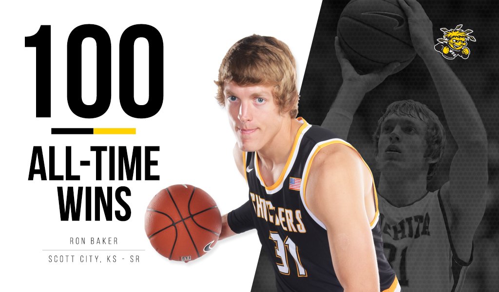 GoShockers's tweet photo. Baker becomes 5th Shocker to reach 100 career wins; surpasses 1,500 all-time points. #watchus https://t.co/YctRq6zuZ9